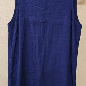 Reiss Royal Blue Embroidered Yoke Dress
